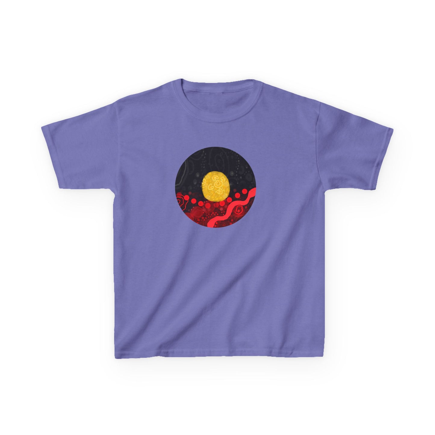 Aboriginal Flag Artwork - Kids Heavy Cotton™ Tee (Circle)