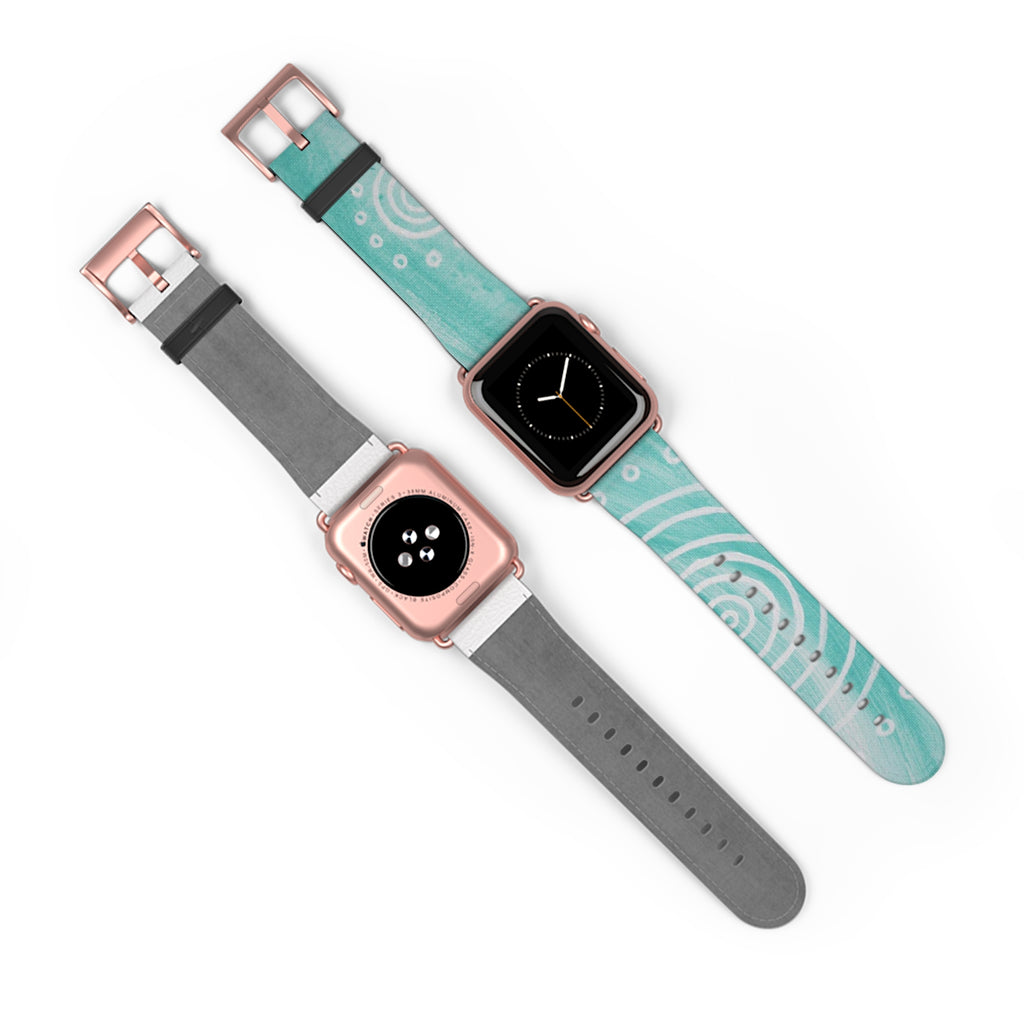 Boho Chic Watch Band - Turquoise Swirl Design
