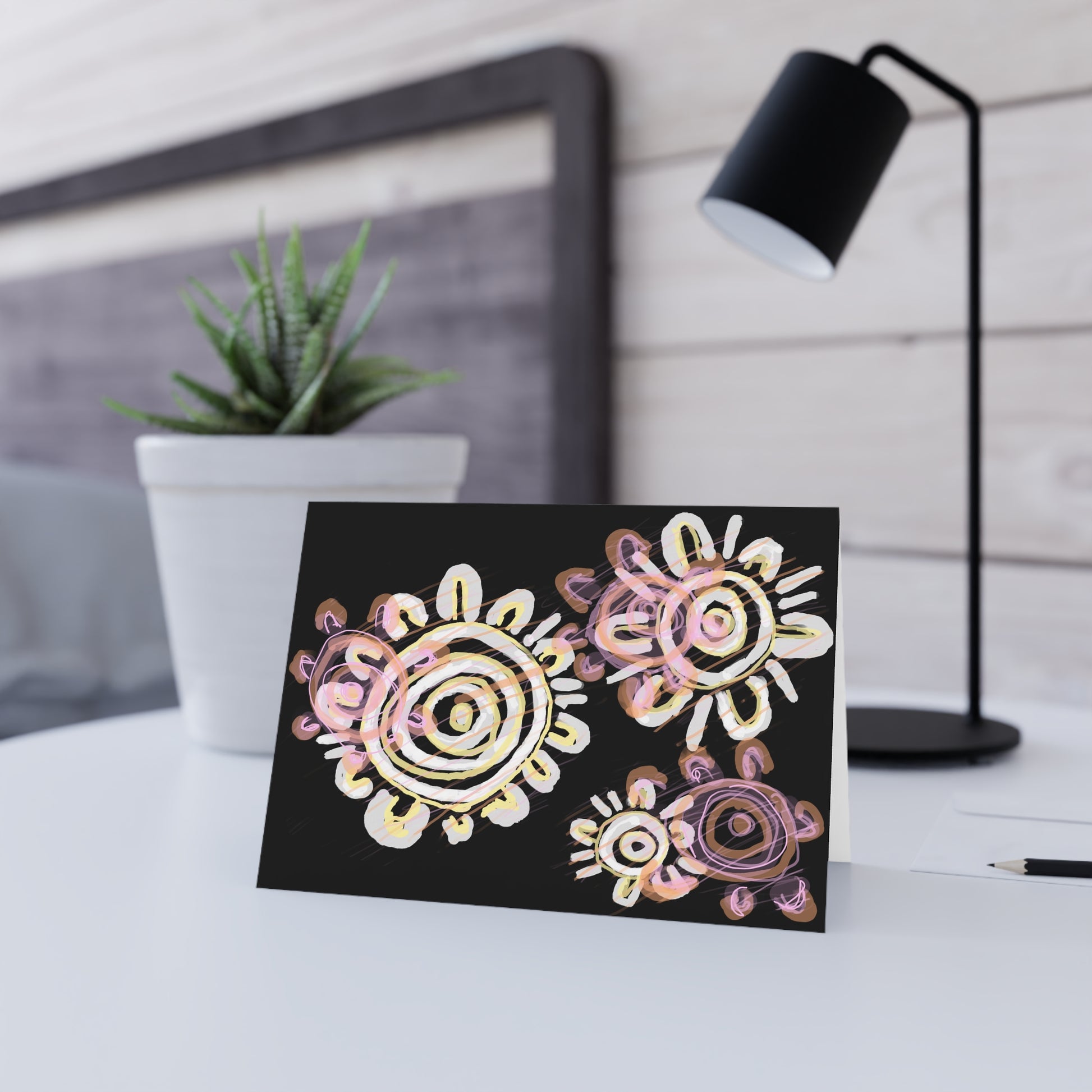 Blank Greeting Card - Mother & Daughter by Ebony Allen