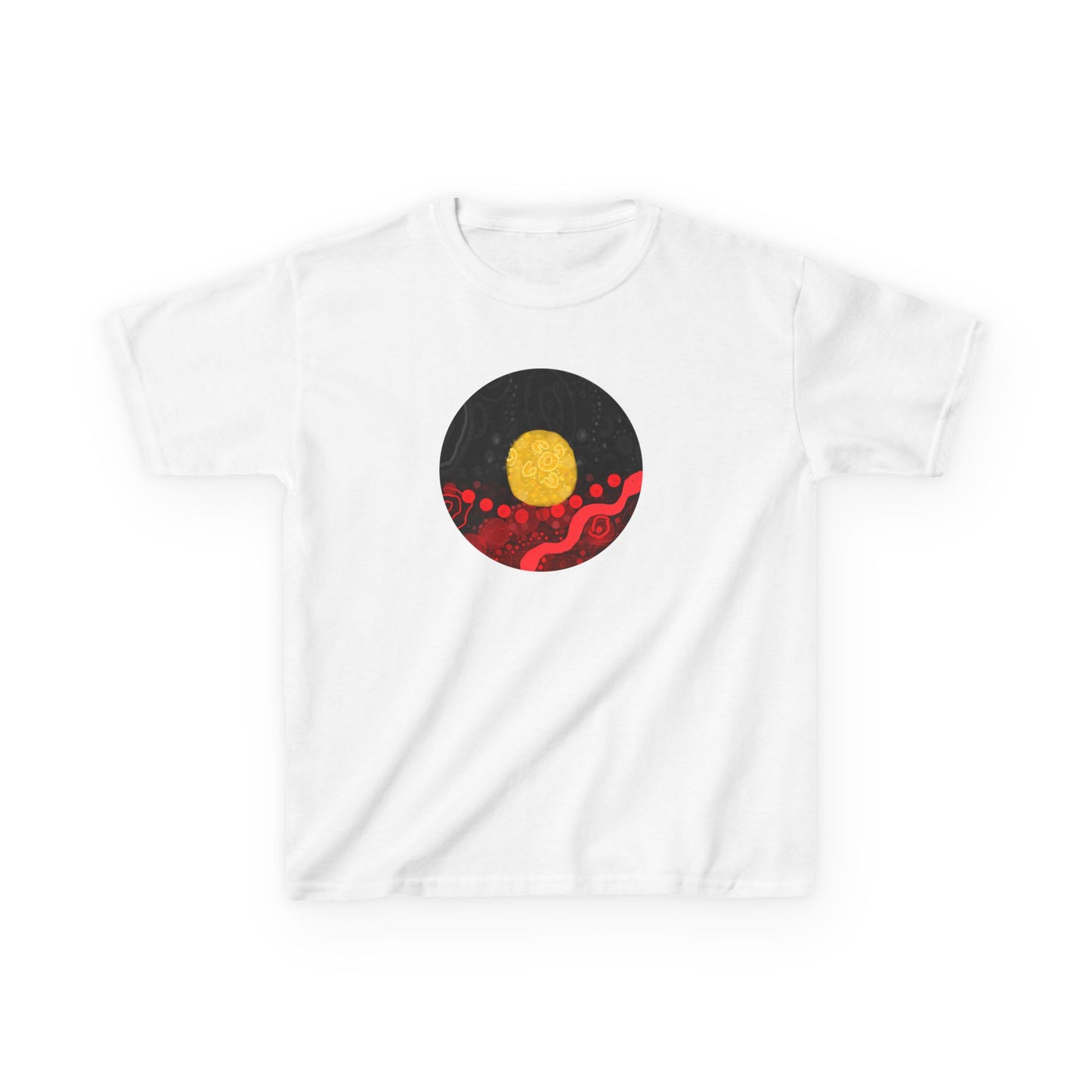 Aboriginal Flag Artwork - Kids Heavy Cotton™ Tee (Circle)