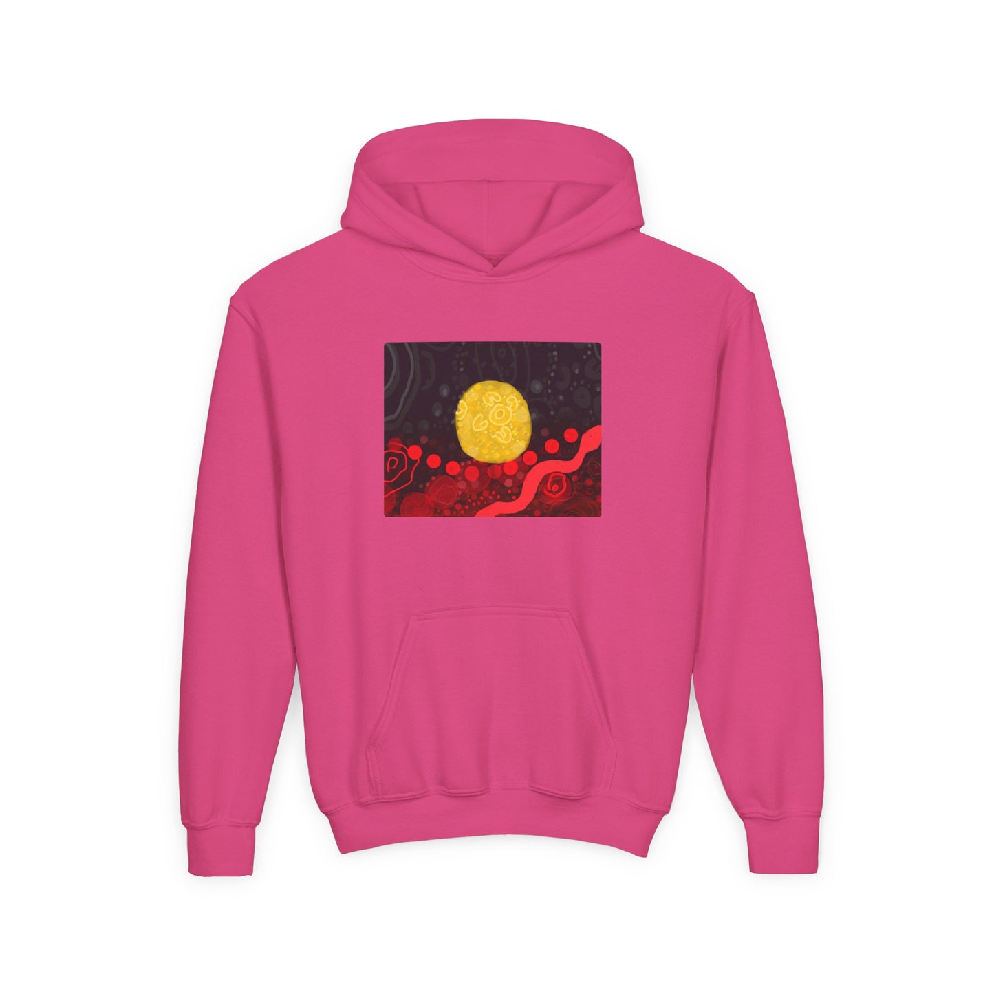 Aboriginal Flag Artwork - Kids Hoodie (Rectangle)