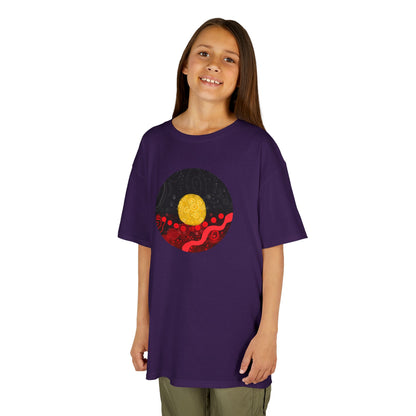 Aboriginal Flag Artwork - Kids Heavy Cotton™ Tee (Circle)