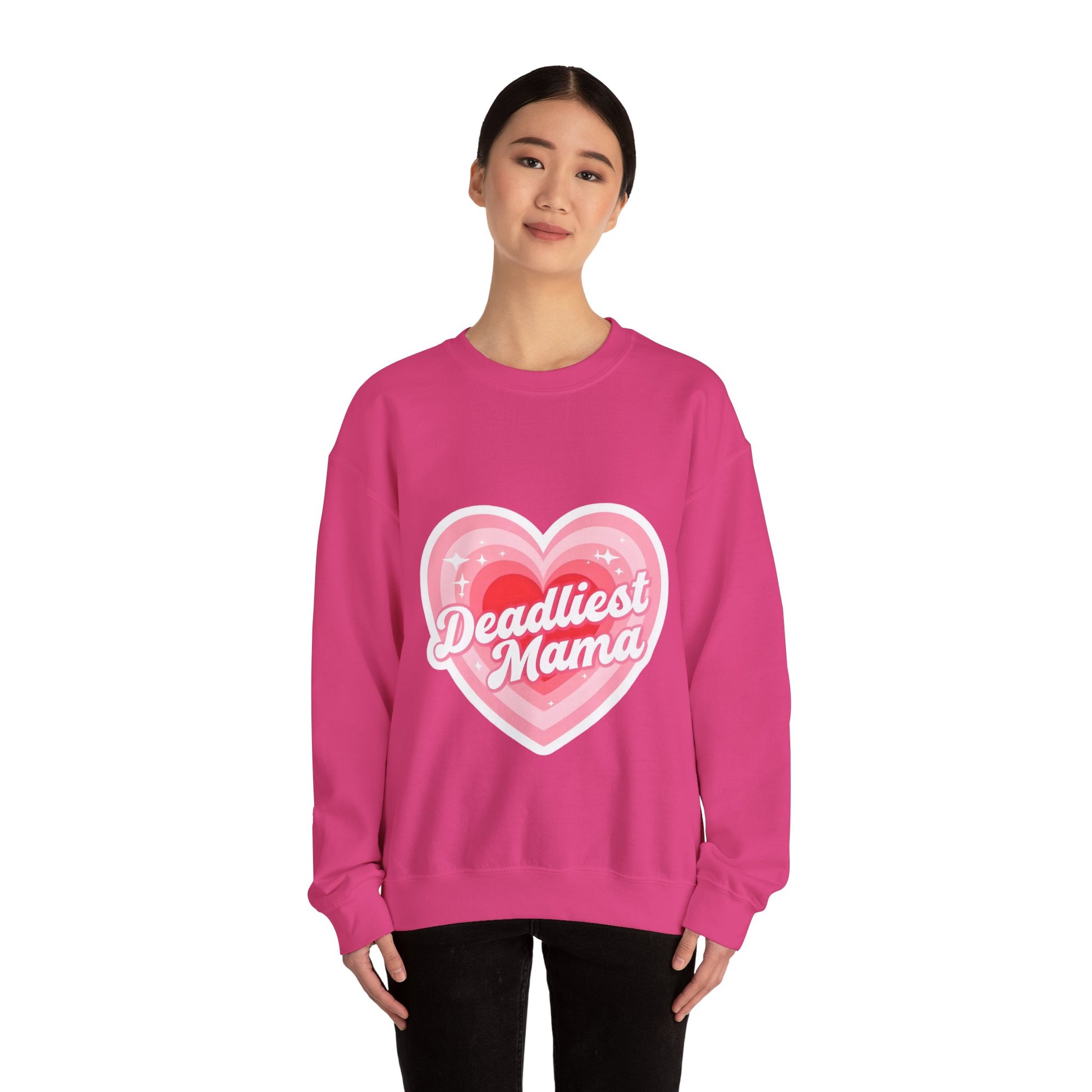 Deadliest Mama (Pink Heart) Crewneck Sweatshirt - Various Colours