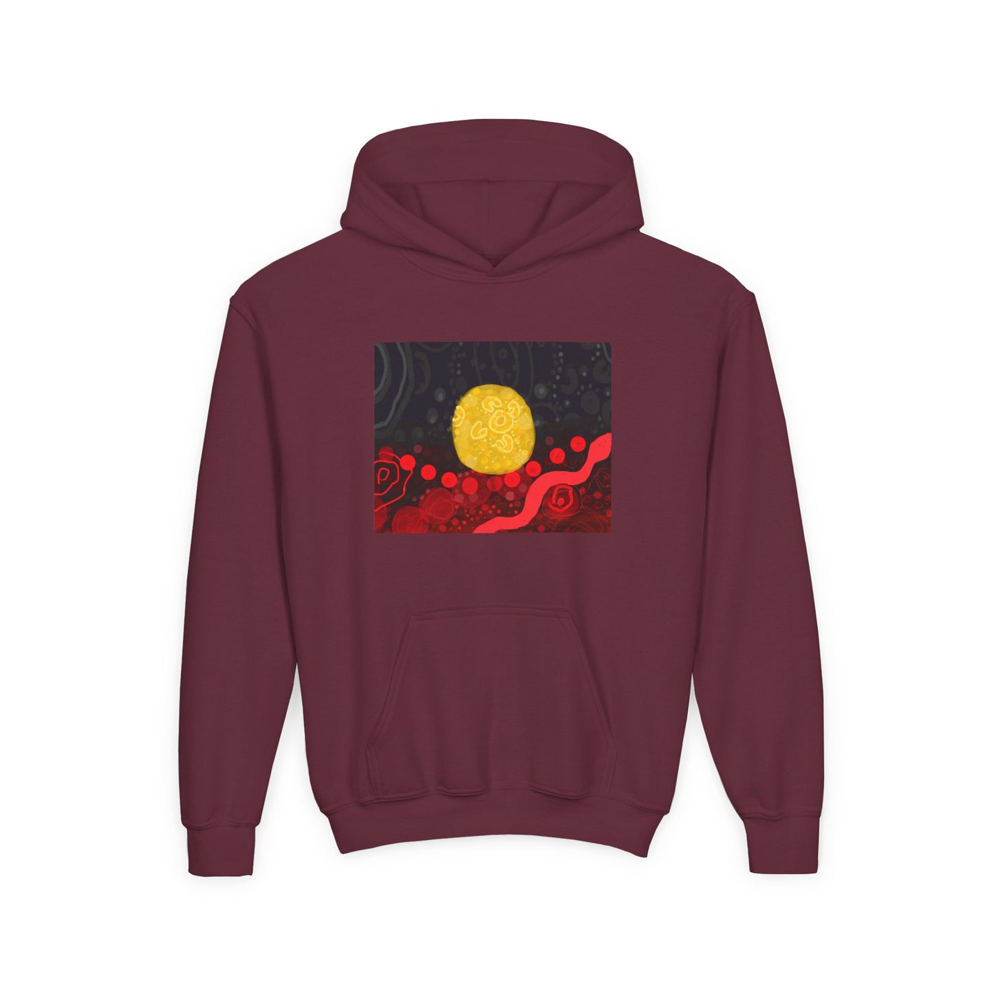 Aboriginal Flag Artwork - Kids Hoodie (Rectangle)