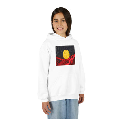 Aboriginal Flag Artwork - Kids Hoodie (Rectangle)