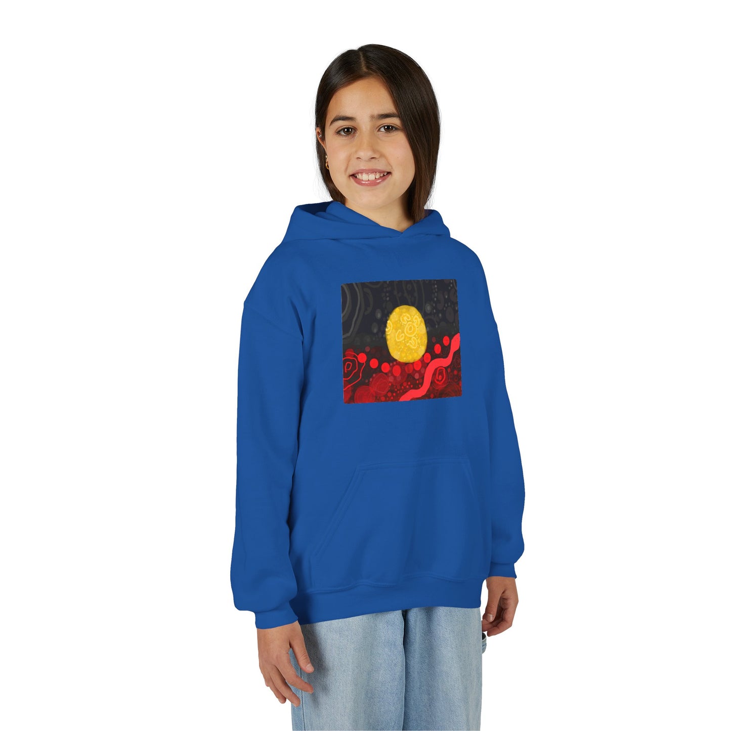 Aboriginal Flag Artwork - Kids Hoodie (Rectangle)