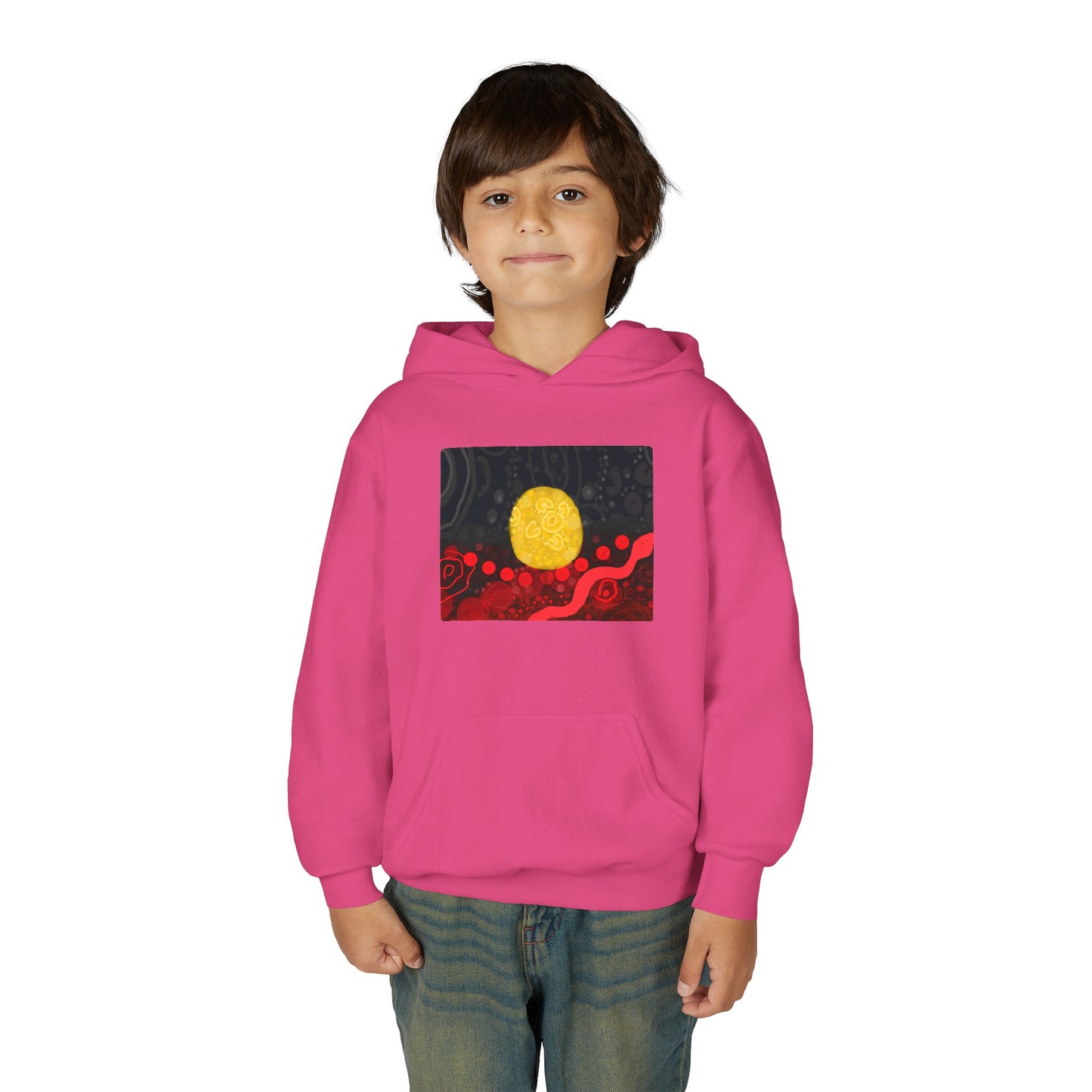 Aboriginal Flag Artwork - Kids Hoodie (Rectangle)