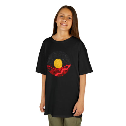 Aboriginal Flag Artwork - Kids Heavy Cotton™ Tee (Circle)