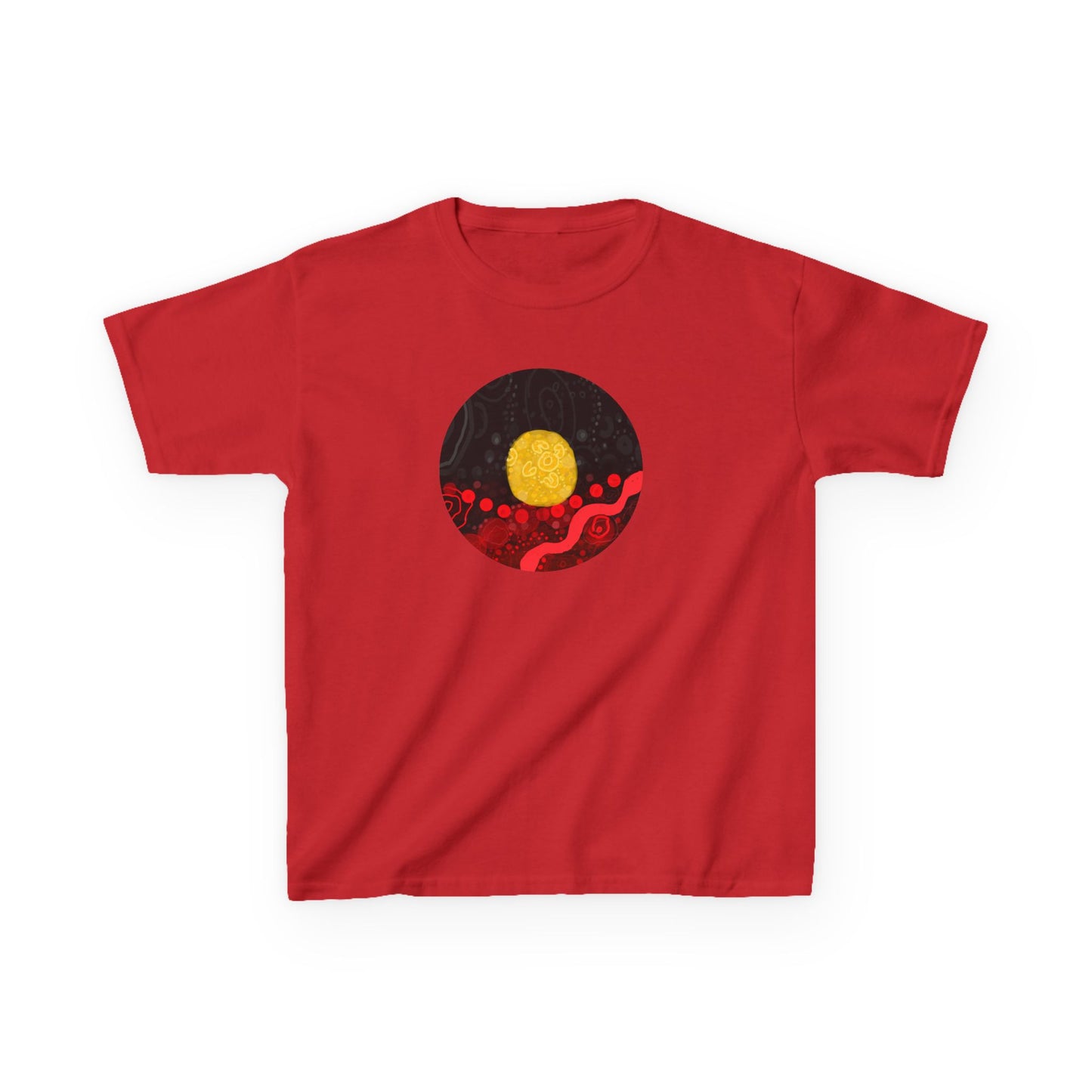 Aboriginal Flag Artwork - Kids Heavy Cotton™ Tee (Circle)