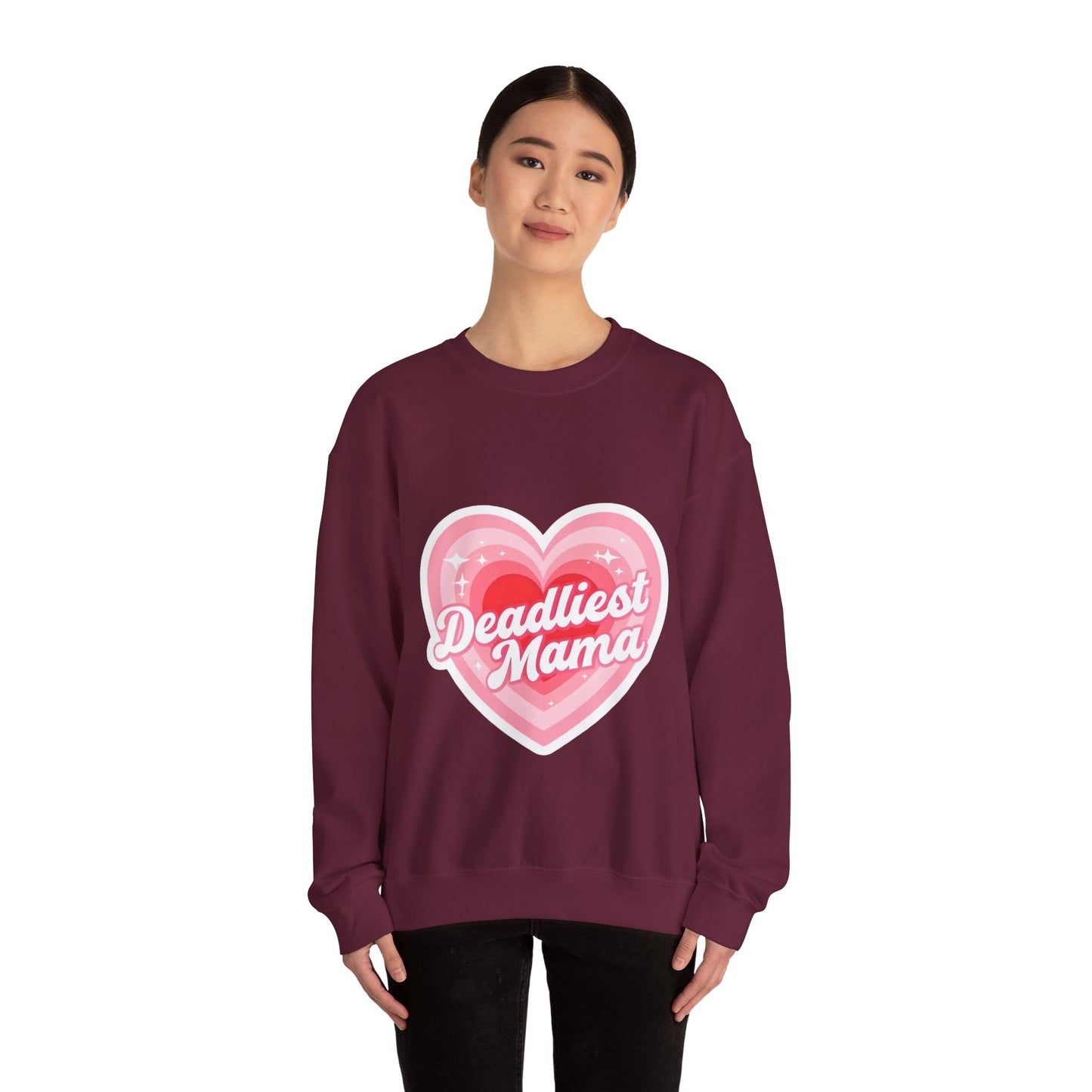 Deadliest Mama (Pink Heart) Crewneck Sweatshirt - Various Colours