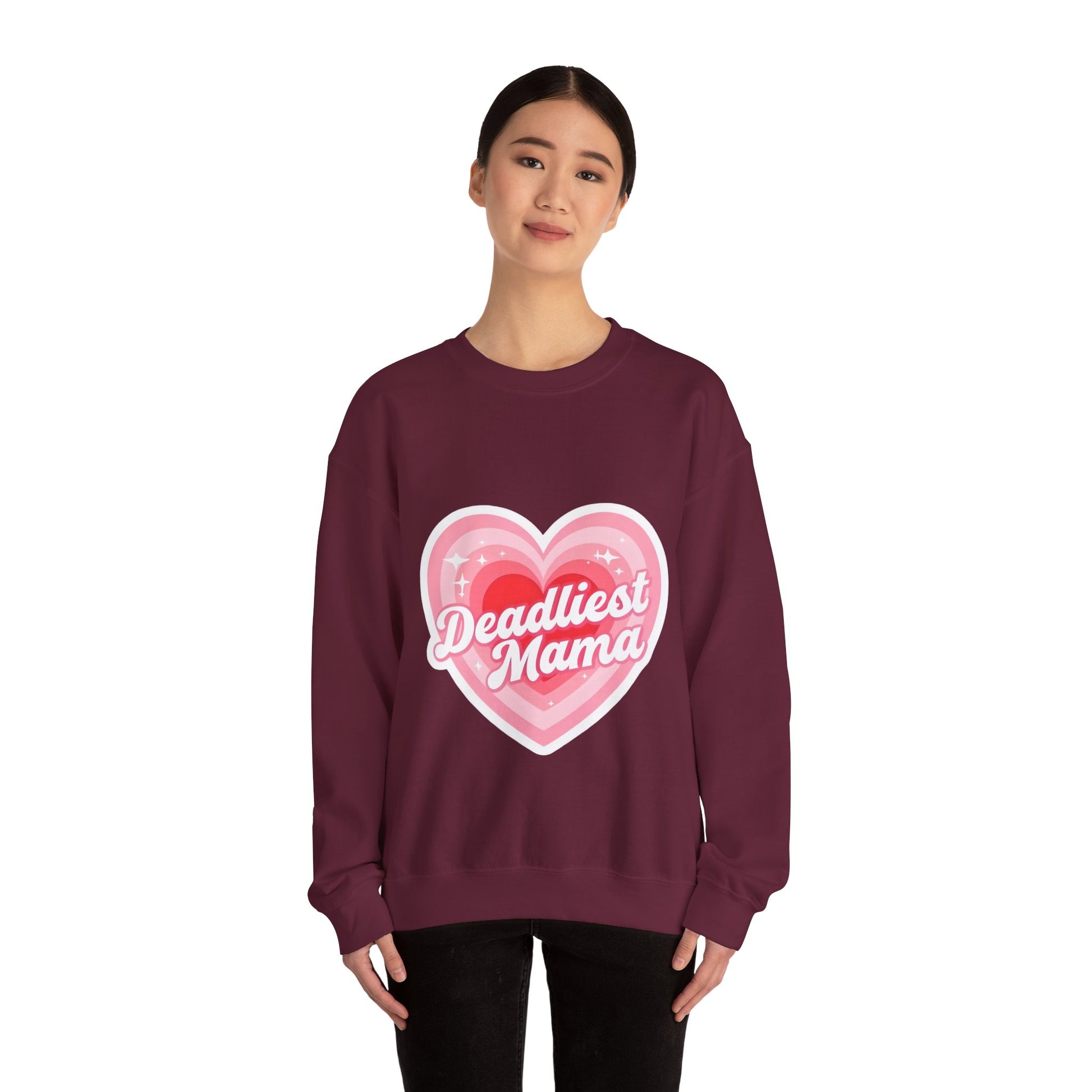 Deadliest Mama (Pink Heart) Crewneck Sweatshirt - Various Colours