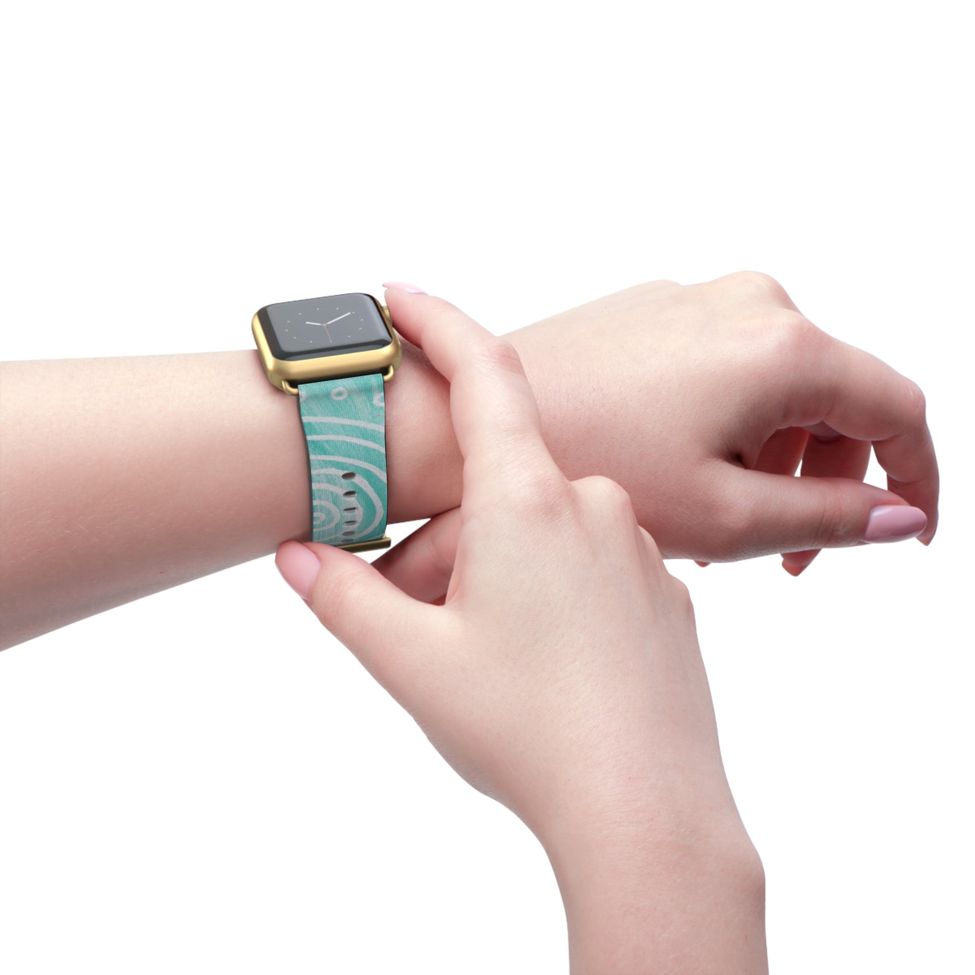 Boho Chic Watch Band - Turquoise Swirl Design