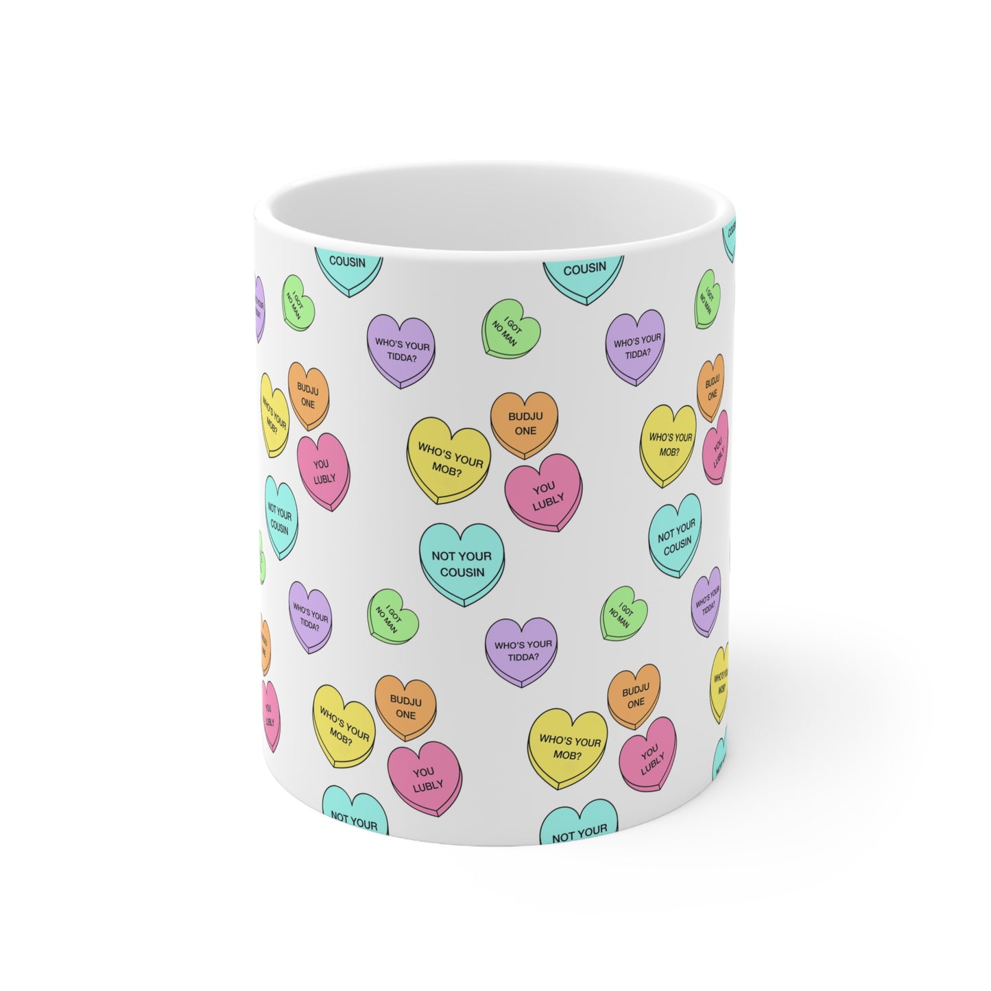 Candy Hearts - Ceramic Coffee Mug