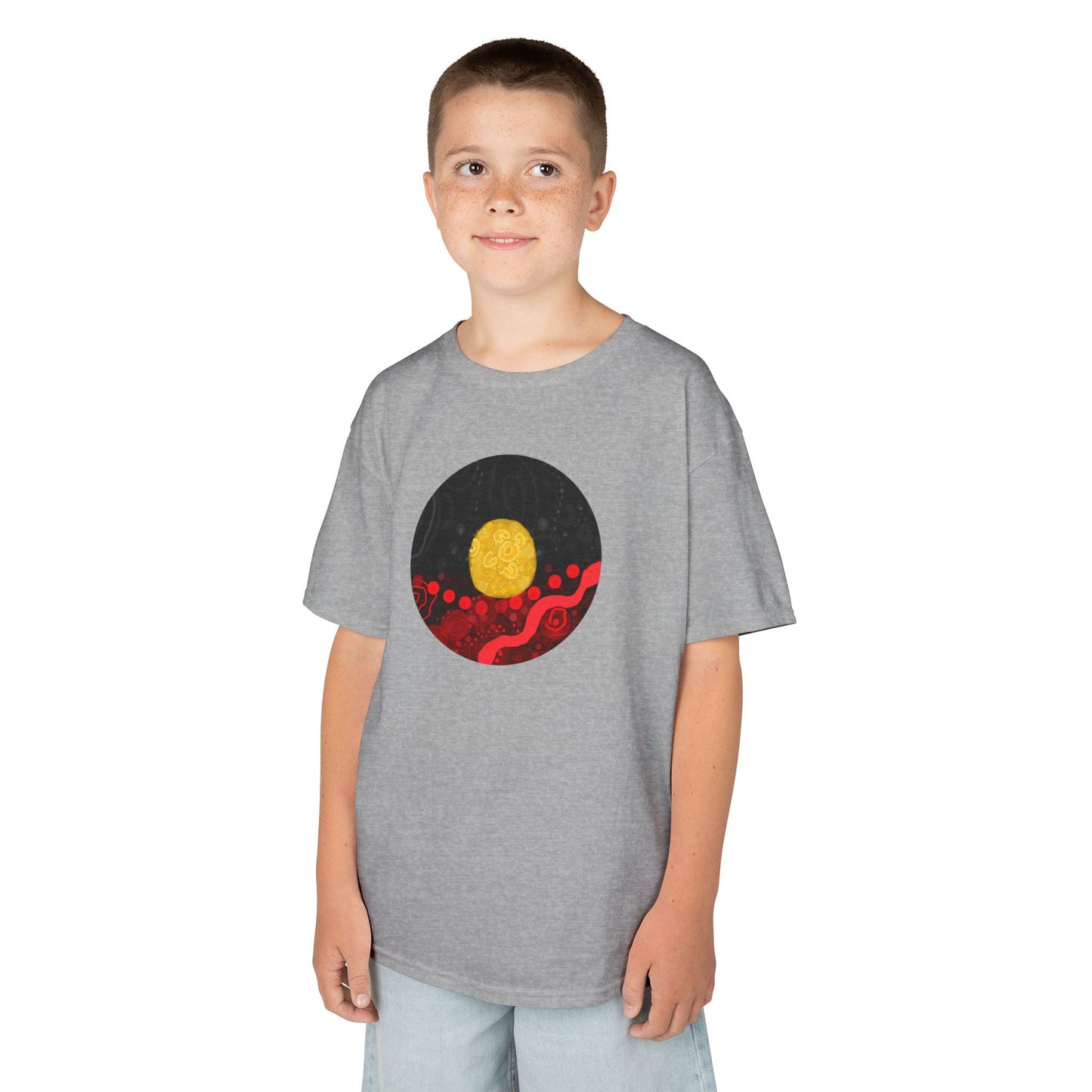 Aboriginal Flag Artwork - Kids Heavy Cotton™ Tee (Circle)