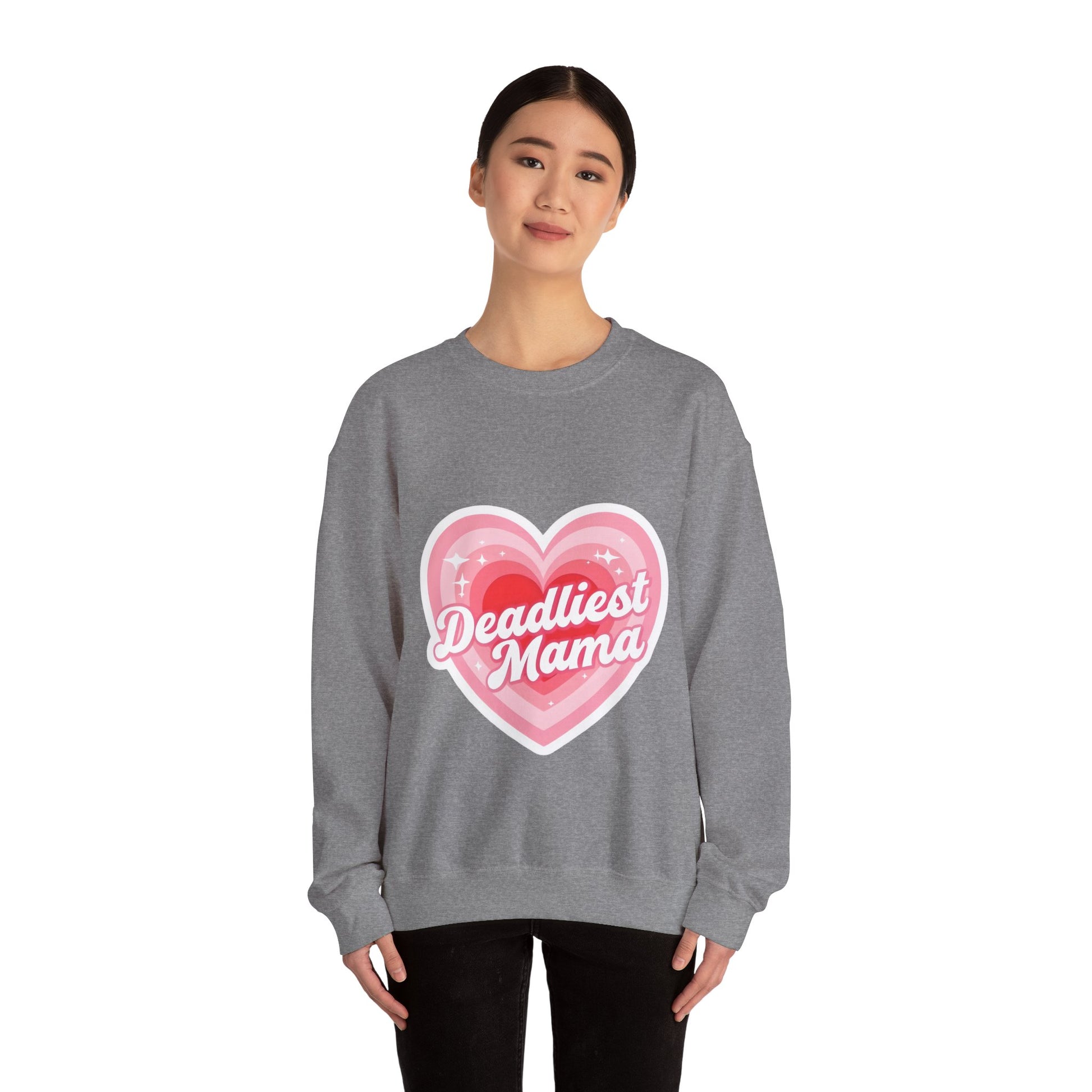 Deadliest Mama (Pink Heart) Crewneck Sweatshirt - Various Colours