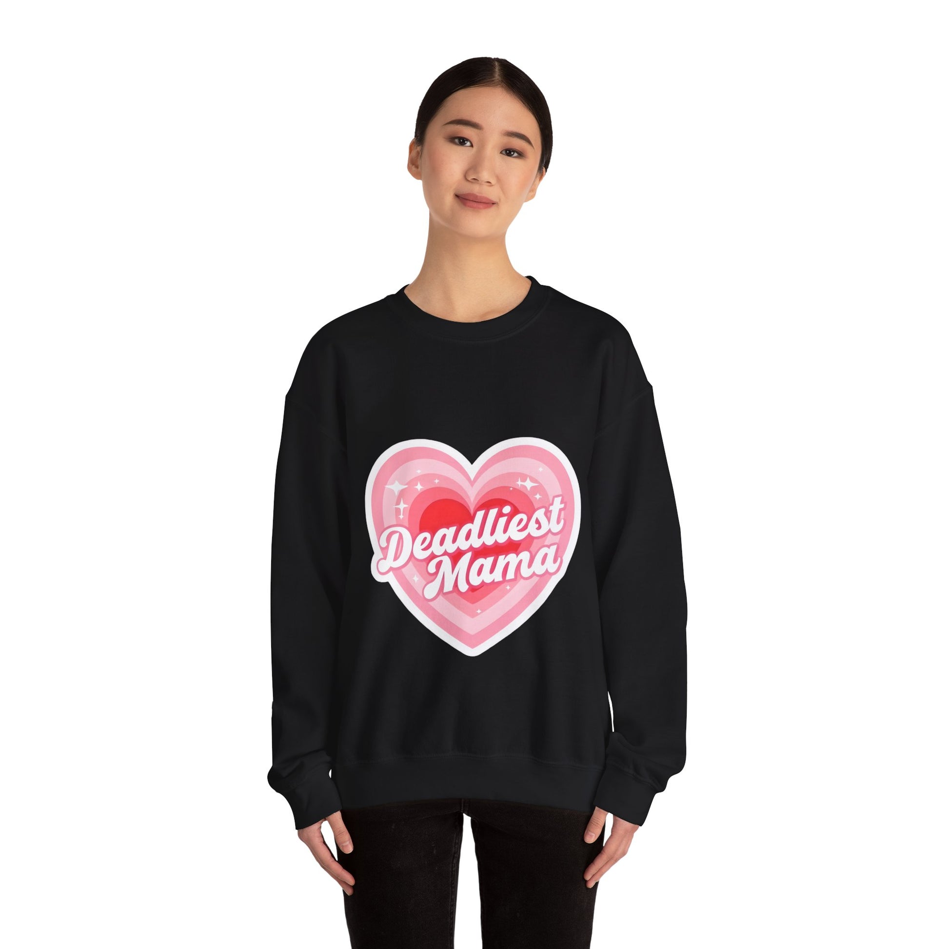 Deadliest Mama (Pink Heart) Crewneck Sweatshirt - Various Colours