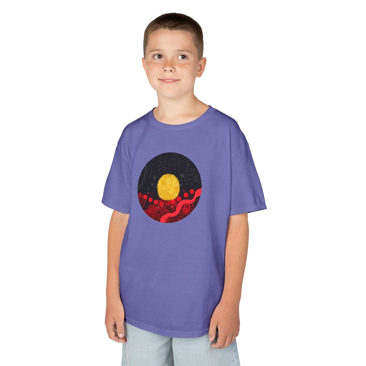 Aboriginal Flag Artwork - Kids Heavy Cotton™ Tee (Circle)