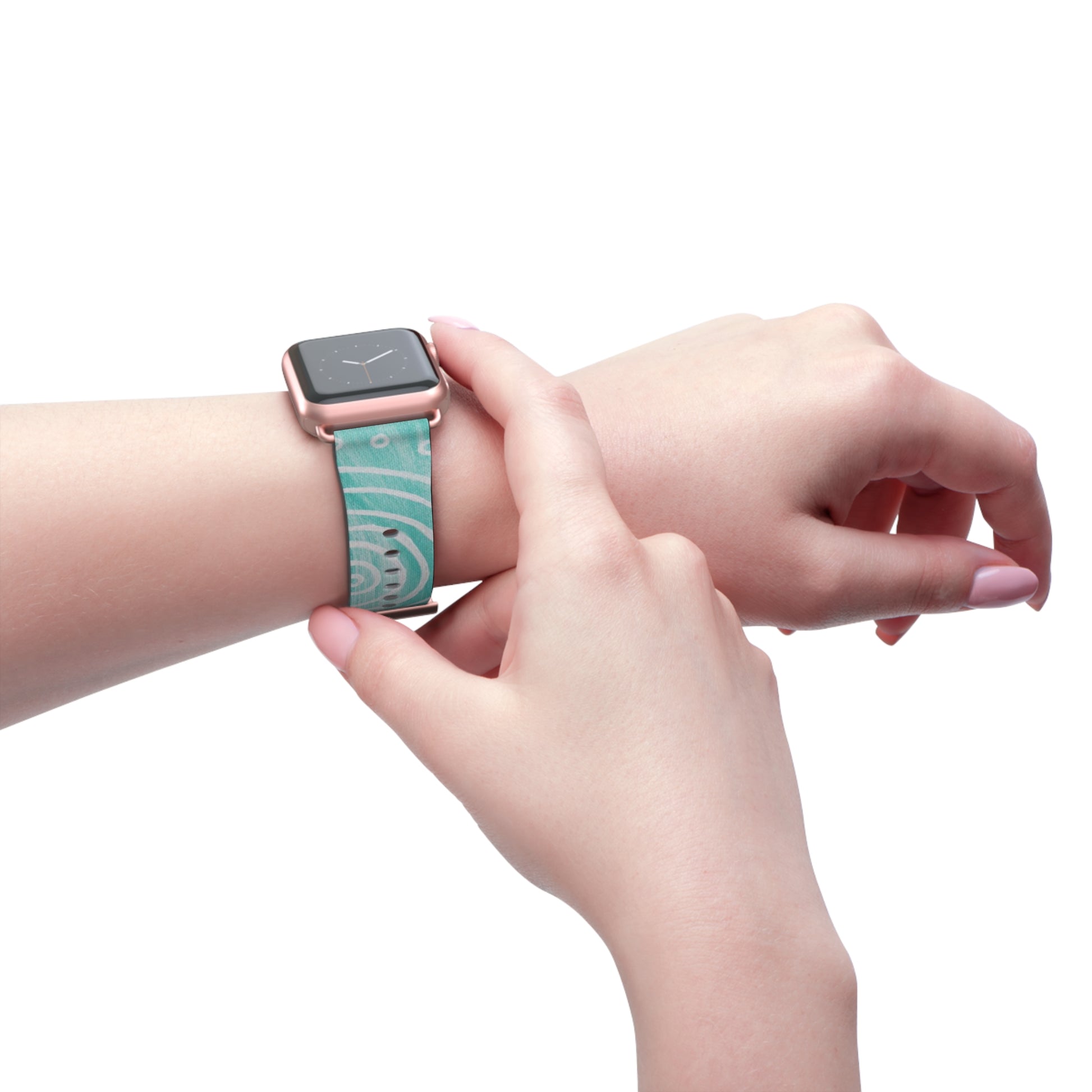 Boho Chic Watch Band - Turquoise Swirl Design