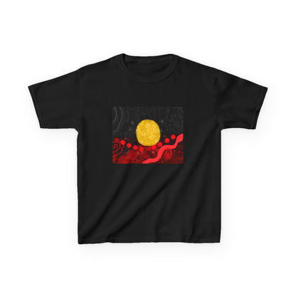 Aboriginal Flag Artwork - Kids Heavy Cotton™ Tee (Rectangle)