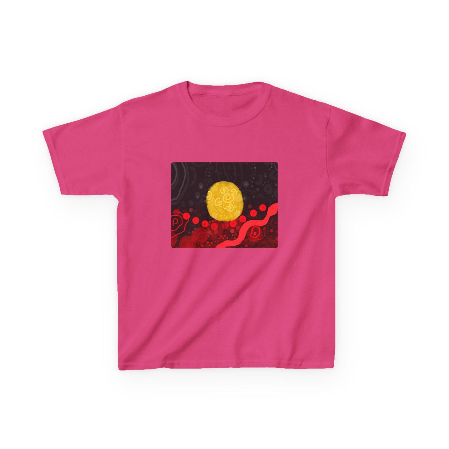Aboriginal Flag Artwork - Kids Heavy Cotton™ Tee (Rectangle)