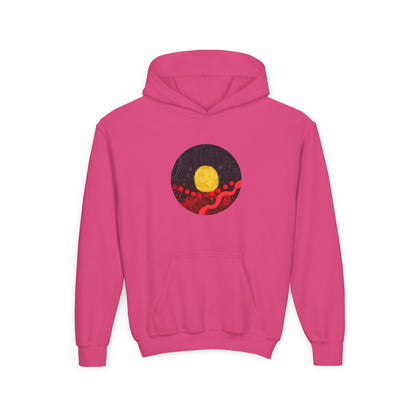 Aboriginal Flag Artwork - Kids Hoodie (Circle)