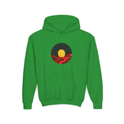 Aboriginal Flag Artwork - Kids Hoodie (Circle)