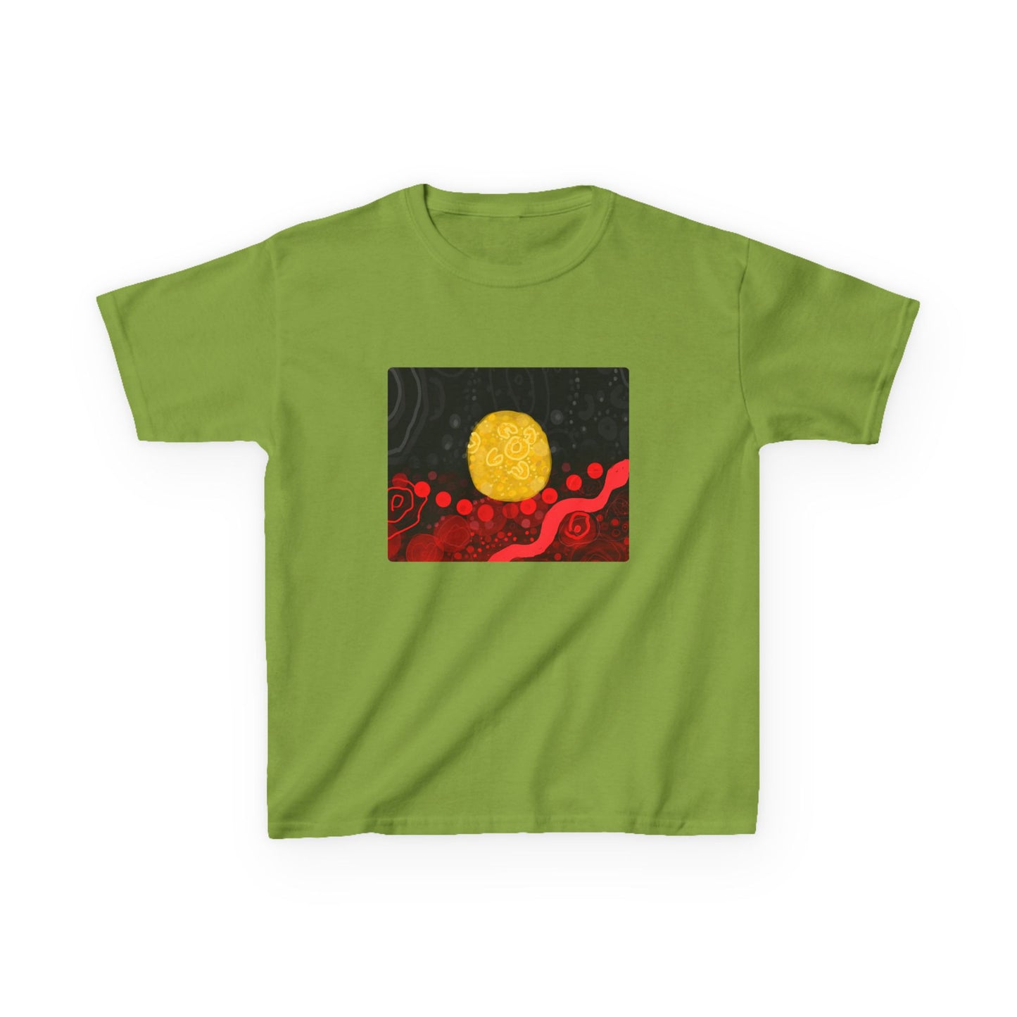 Aboriginal Flag Artwork - Kids Heavy Cotton™ Tee (Rectangle)