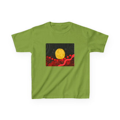Aboriginal Flag Artwork - Kids Heavy Cotton™ Tee (Rectangle)
