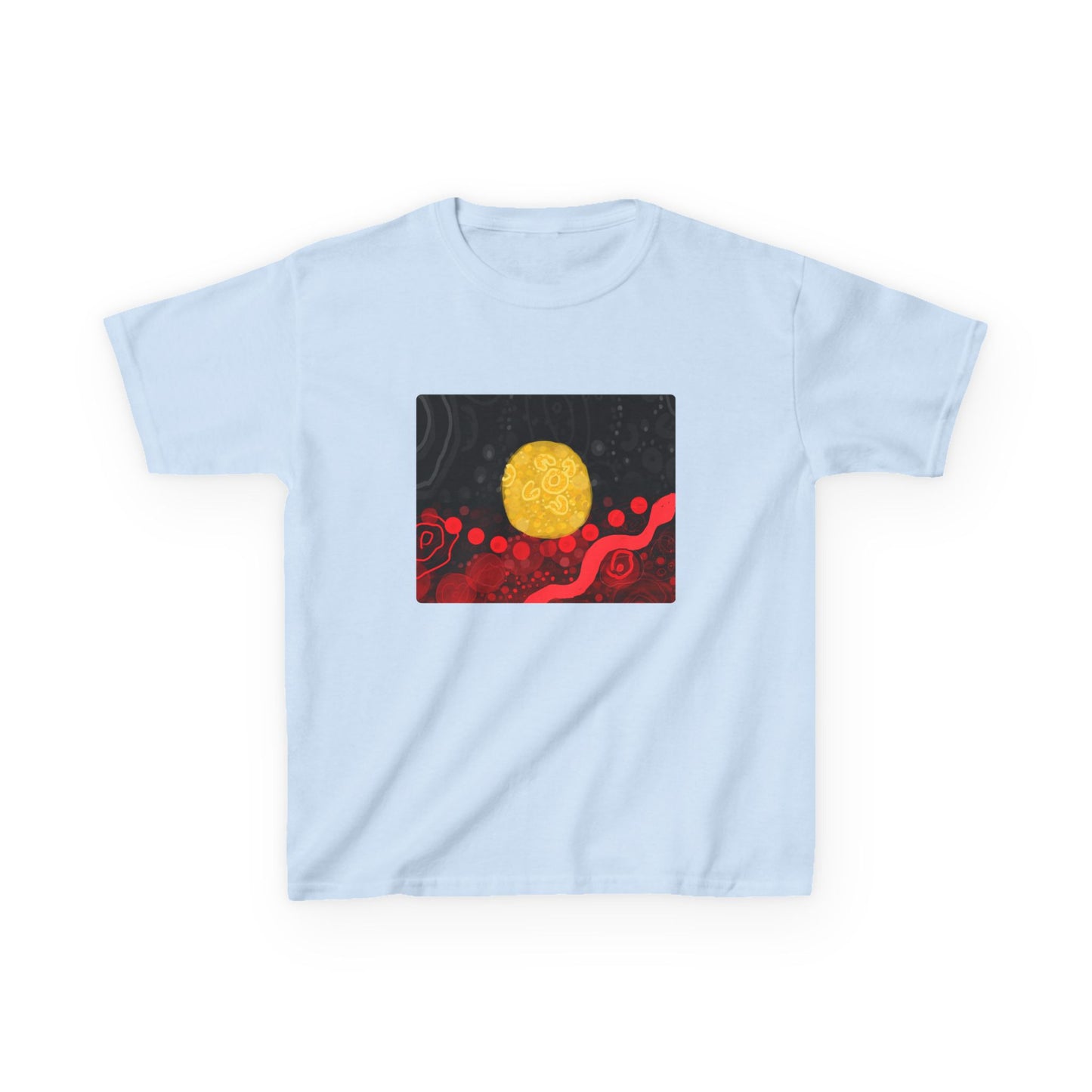 Aboriginal Flag Artwork - Kids Heavy Cotton™ Tee (Rectangle)