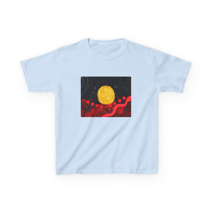 Aboriginal Flag Artwork - Kids Heavy Cotton™ Tee (Rectangle)