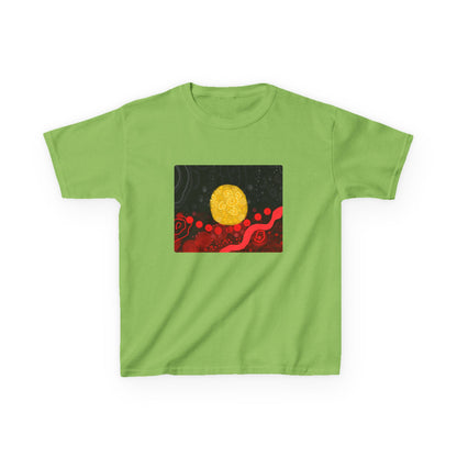 Aboriginal Flag Artwork - Kids Heavy Cotton™ Tee (Rectangle)