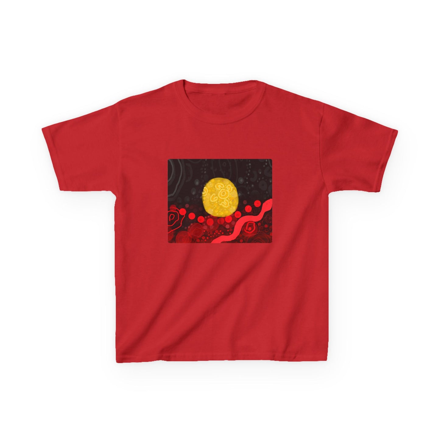 Aboriginal Flag Artwork - Kids Heavy Cotton™ Tee (Rectangle)