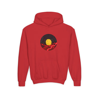 Aboriginal Flag Artwork - Kids Hoodie (Circle)