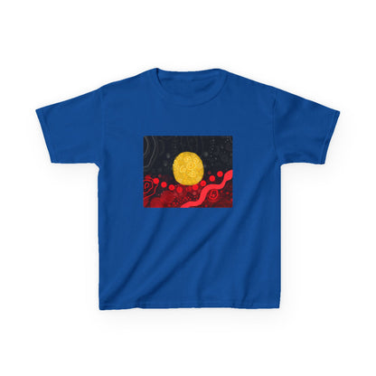 Aboriginal Flag Artwork - Kids Heavy Cotton™ Tee (Rectangle)