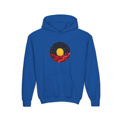 Aboriginal Flag Artwork - Kids Hoodie (Circle)