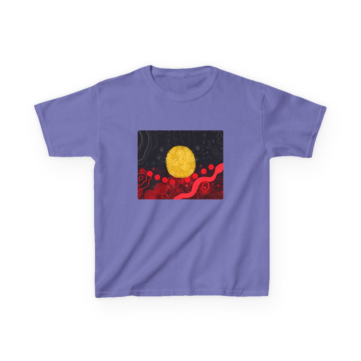 Aboriginal Flag Artwork - Kids Heavy Cotton™ Tee (Rectangle)