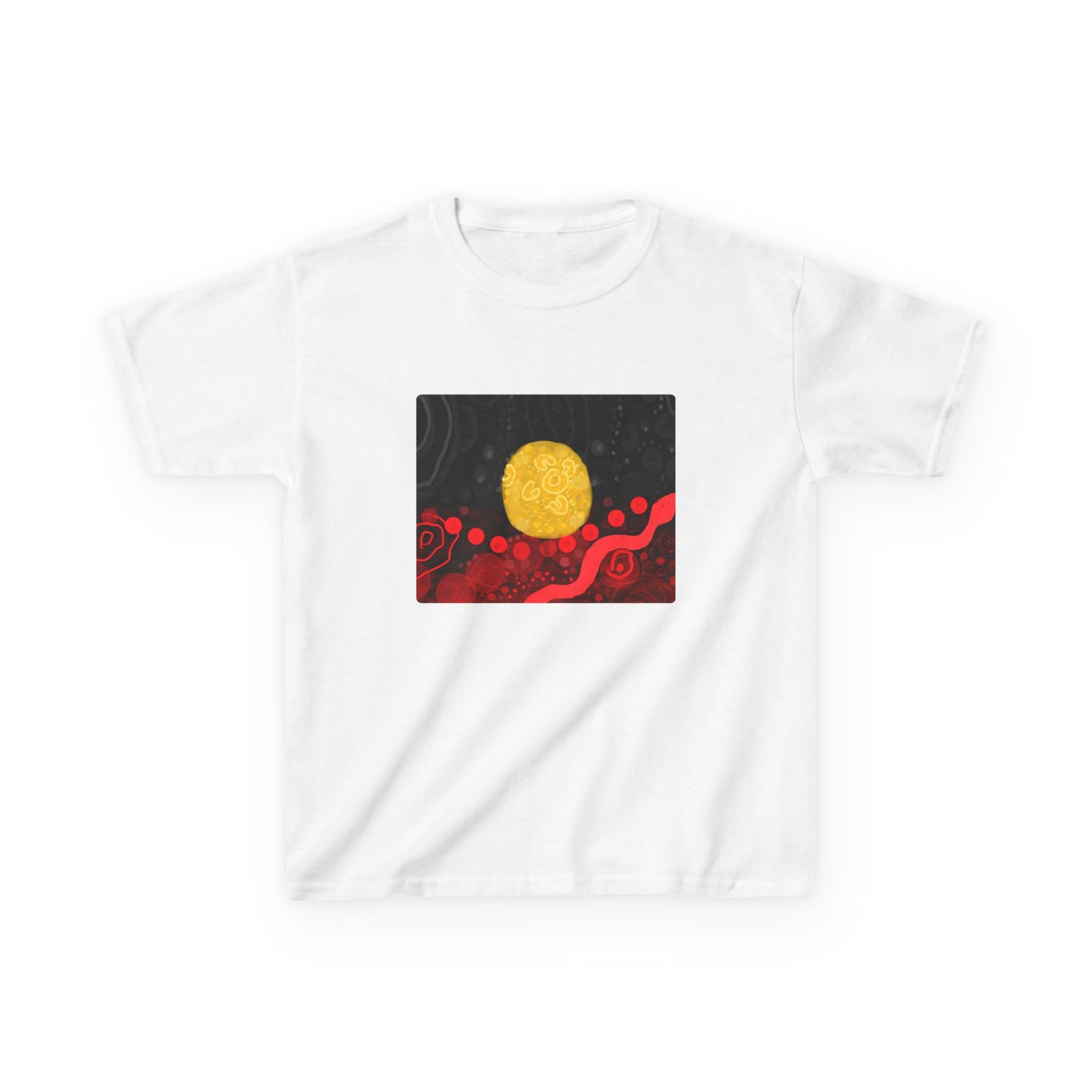 Aboriginal Flag Artwork - Kids Heavy Cotton™ Tee (Rectangle)