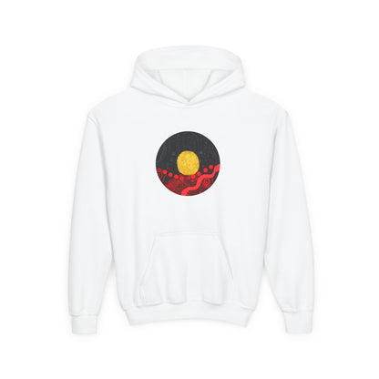 Aboriginal Flag Artwork - Kids Hoodie (Circle)