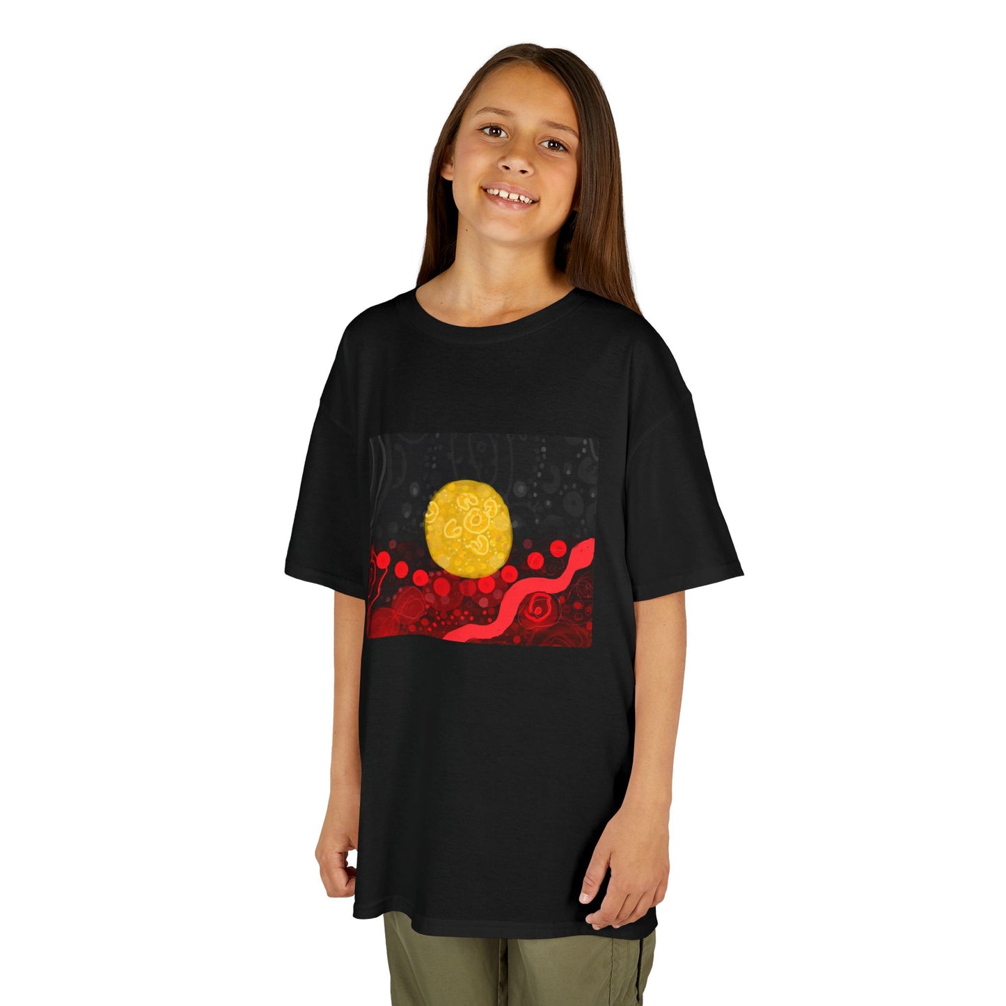 Aboriginal Flag Artwork - Kids Heavy Cotton™ Tee (Rectangle)