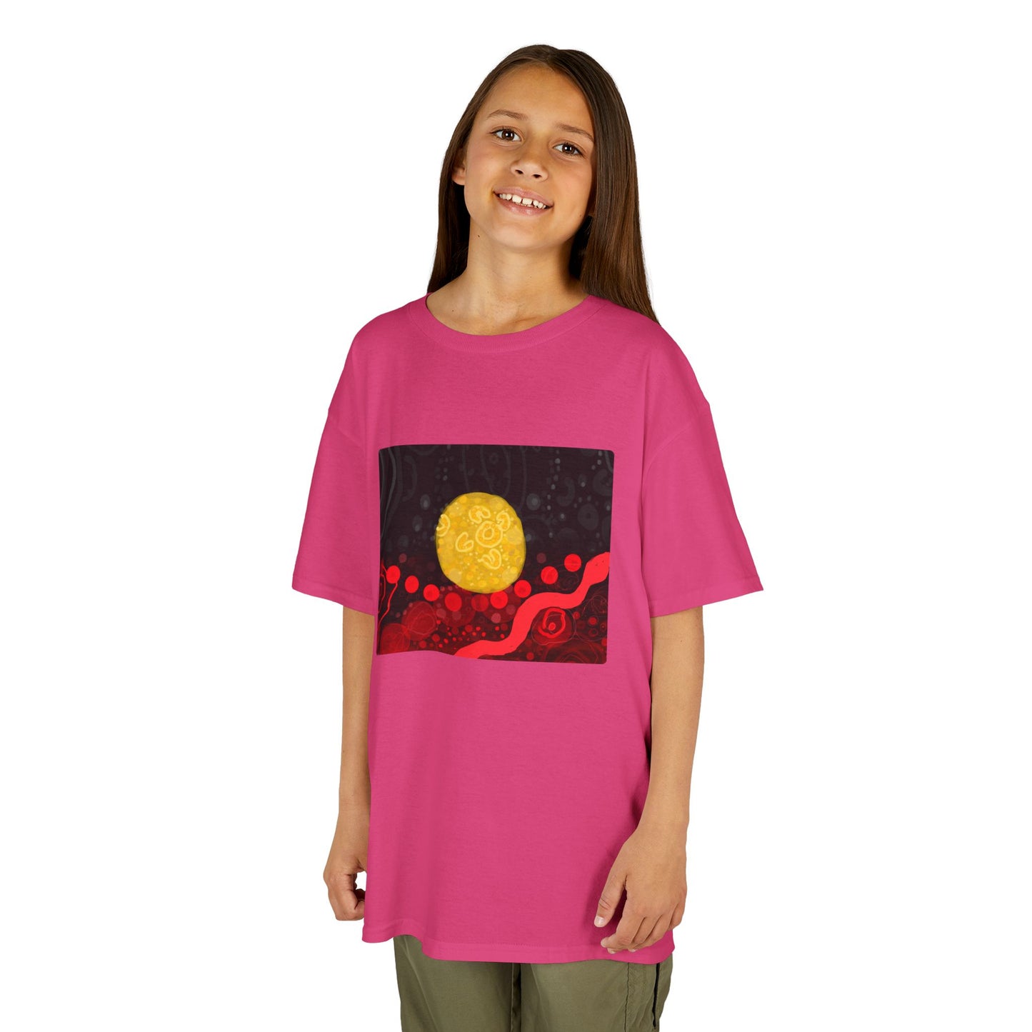 Aboriginal Flag Artwork - Kids Heavy Cotton™ Tee (Rectangle)