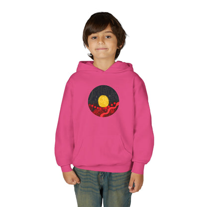 Aboriginal Flag Artwork - Kids Hoodie (Circle)