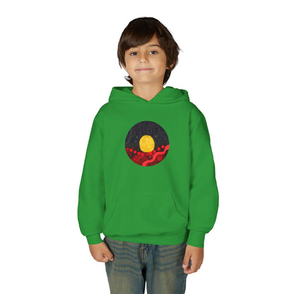 Aboriginal Flag Artwork - Kids Hoodie (Circle)
