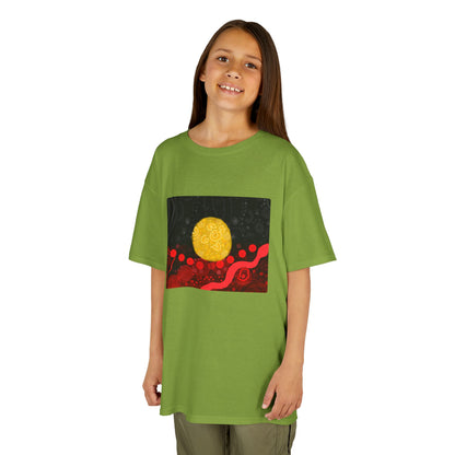 Aboriginal Flag Artwork - Kids Heavy Cotton™ Tee (Rectangle)