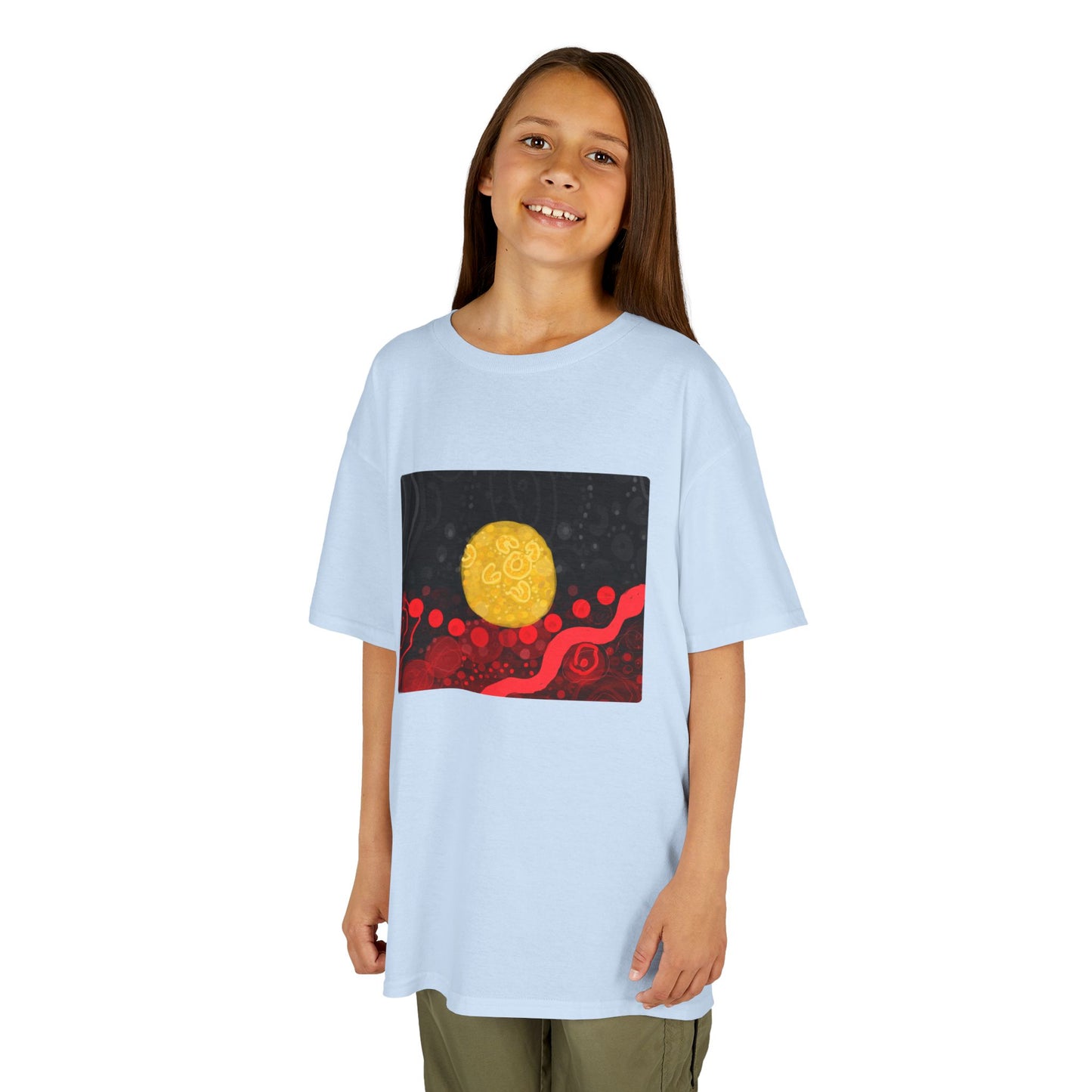 Aboriginal Flag Artwork - Kids Heavy Cotton™ Tee (Rectangle)
