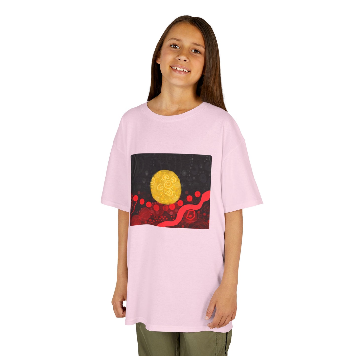 Aboriginal Flag Artwork - Kids Heavy Cotton™ Tee (Rectangle)