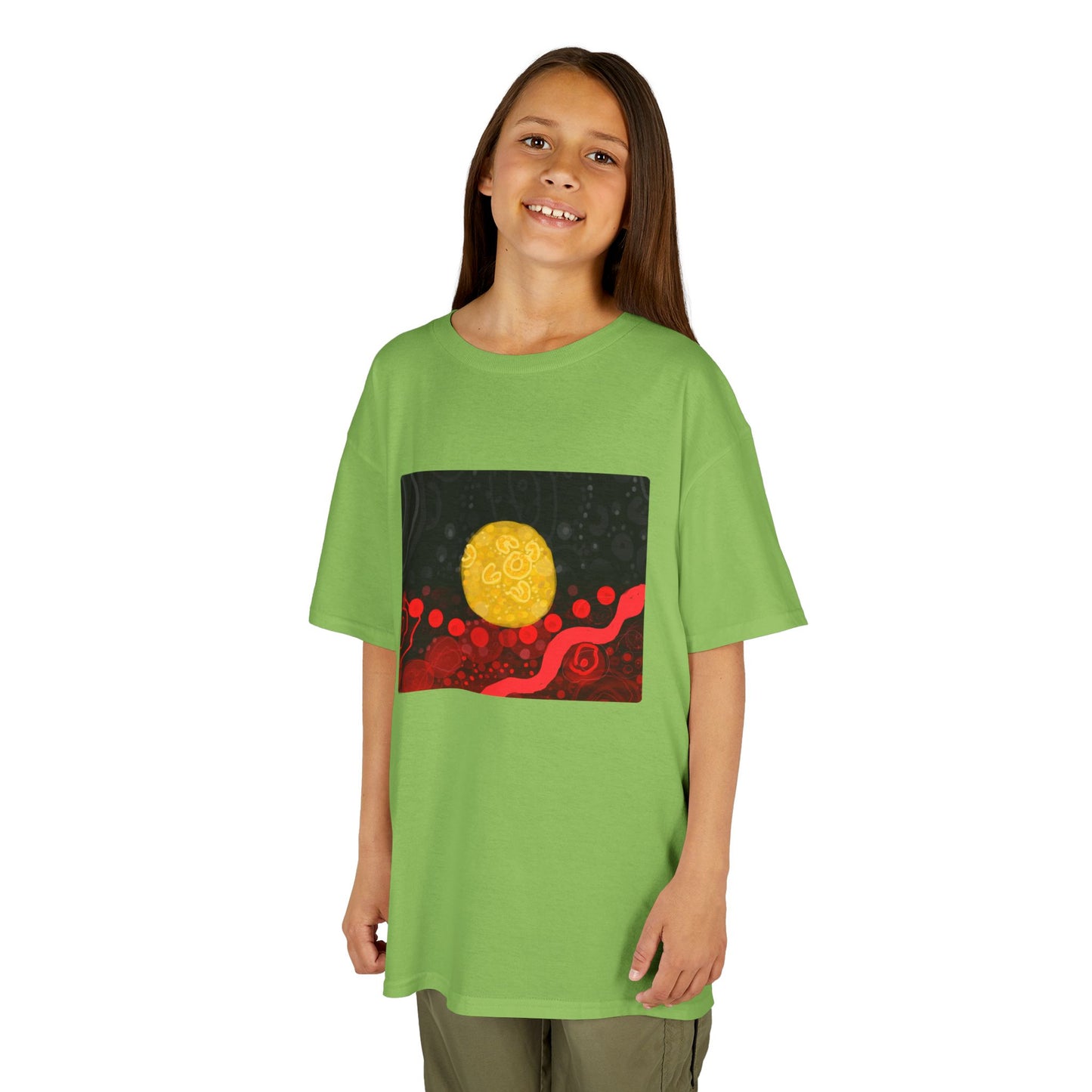 Aboriginal Flag Artwork - Kids Heavy Cotton™ Tee (Rectangle)