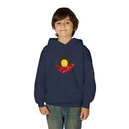 Aboriginal Flag Artwork - Kids Hoodie (Circle)