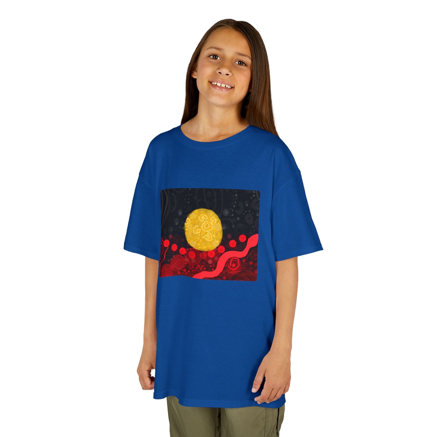 Aboriginal Flag Artwork - Kids Heavy Cotton™ Tee (Rectangle)