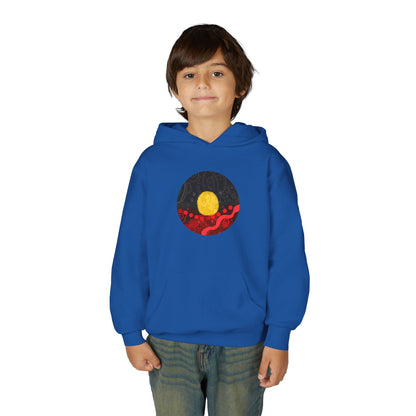 Aboriginal Flag Artwork - Kids Hoodie (Circle)
