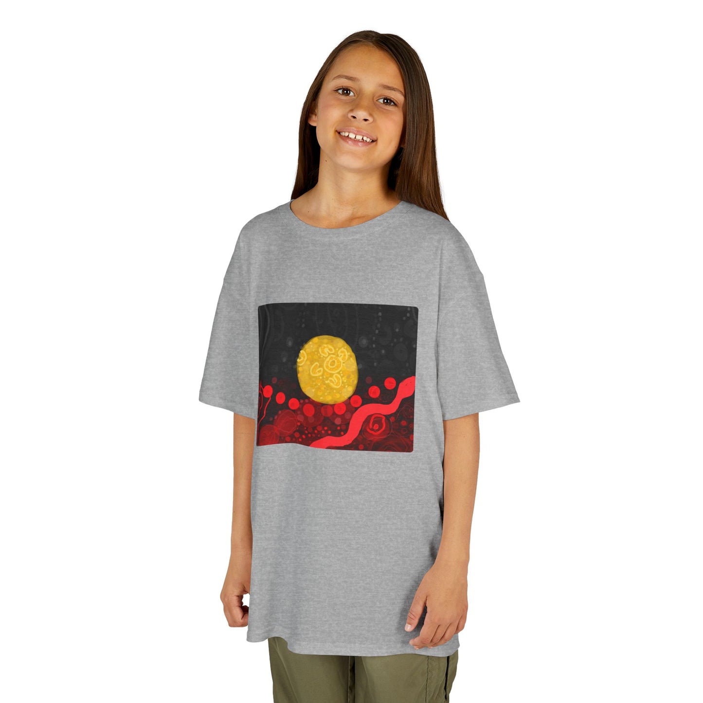 Aboriginal Flag Artwork - Kids Heavy Cotton™ Tee (Rectangle)